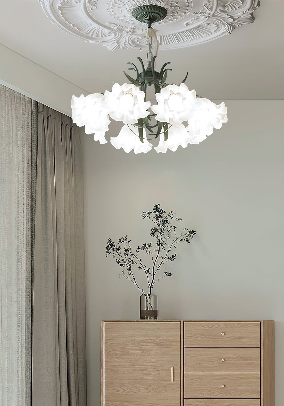 Galona Lustre Fleur avec Pétales et Feuilles