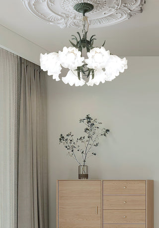 Lustra Lustre Fleur avec Pétales et Feuilles