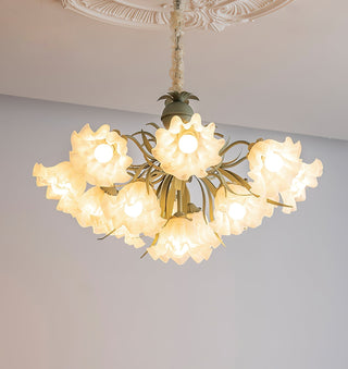 Lustra Lustre Fleur avec Pétales et Feuilles