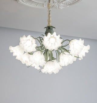 Lustra Lustre Fleur avec Pétales et Feuilles