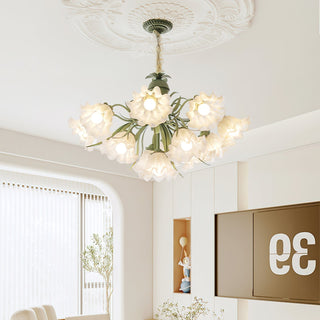 Lustra Lustre Fleur avec Pétales et Feuilles
