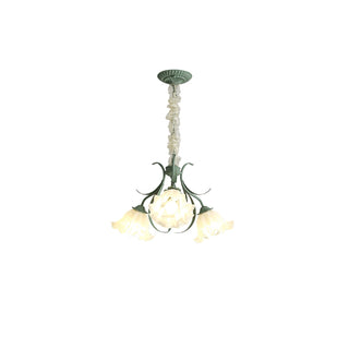 Lustra Lustre Fleur avec Pétales et Feuilles