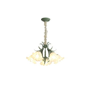 Lustra Lustre Fleur avec Pétales et Feuilles