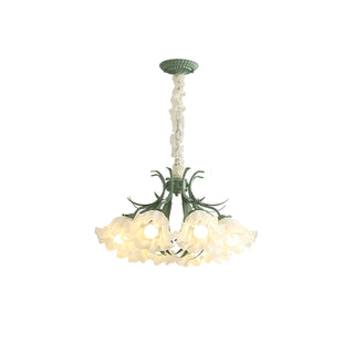 Lustra Lustre Fleur avec Pétales et Feuilles