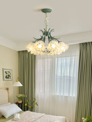 Lustra Lustre Fleur avec Pétales et Feuilles