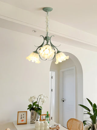 Lustra Lustre Fleur avec Pétales et Feuilles