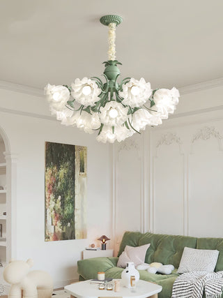Lustra Lustre Fleur avec Pétales et Feuilles