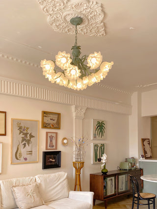 Lustra Lustre Fleur avec Pétales et Feuilles