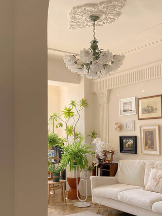 Lustra Lustre Fleur avec Pétales et Feuilles