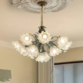 Lustra Lustre Fleur avec Pétales et Feuilles