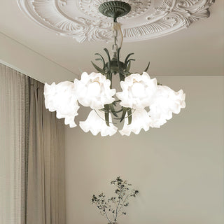 Lustra Lustre Fleur avec Pétales et Feuilles