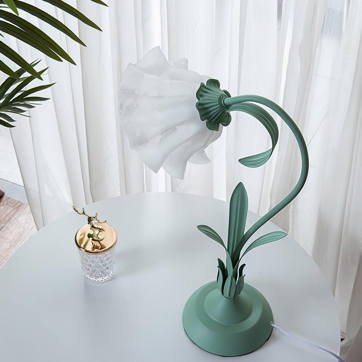 Zorien Lampe de Table en Acrylique à Motif Floral