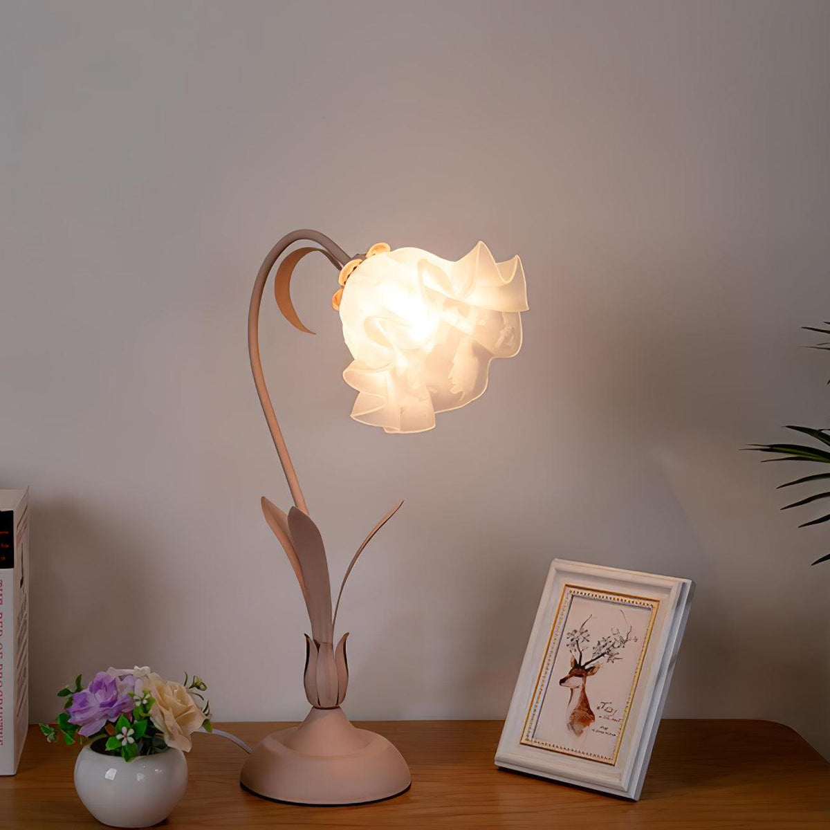 Zorien Lampe de Table en Acrylique à Motif Floral