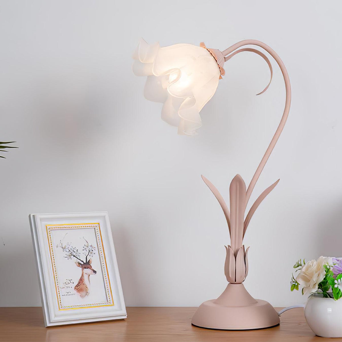Zorien Lampe de Table en Acrylique à Motif Floral