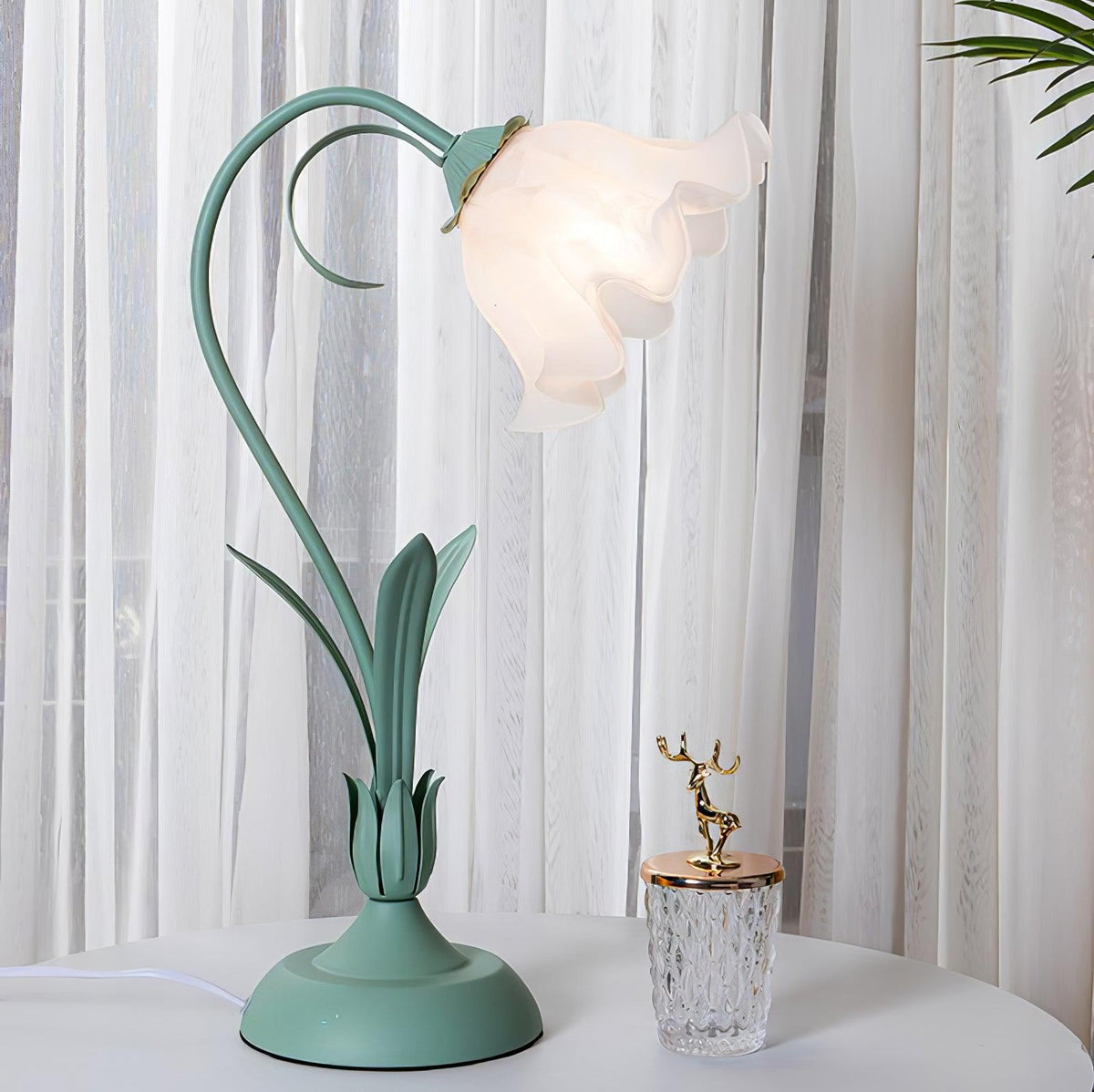 Zorien Lampe de Table en Acrylique à Motif Floral
