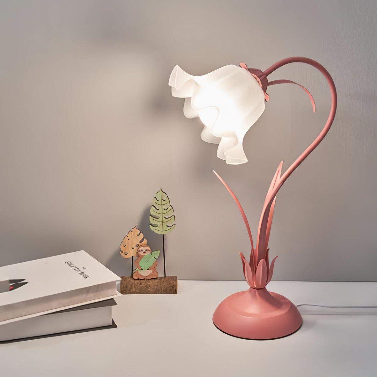 Zorien Lampe de Table en Acrylique à Motif Floral
