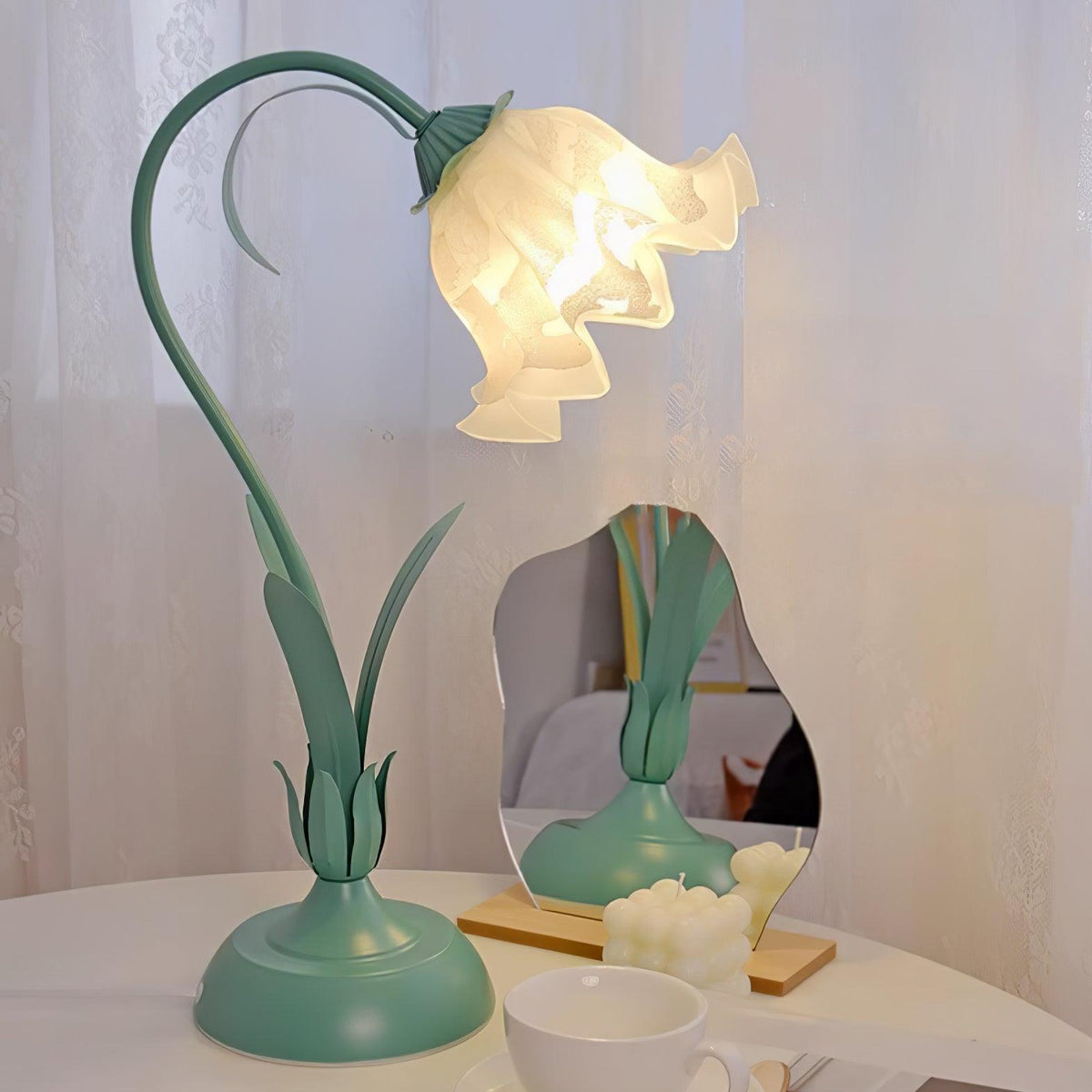 Zorien Lampe de Table en Acrylique à Motif Floral