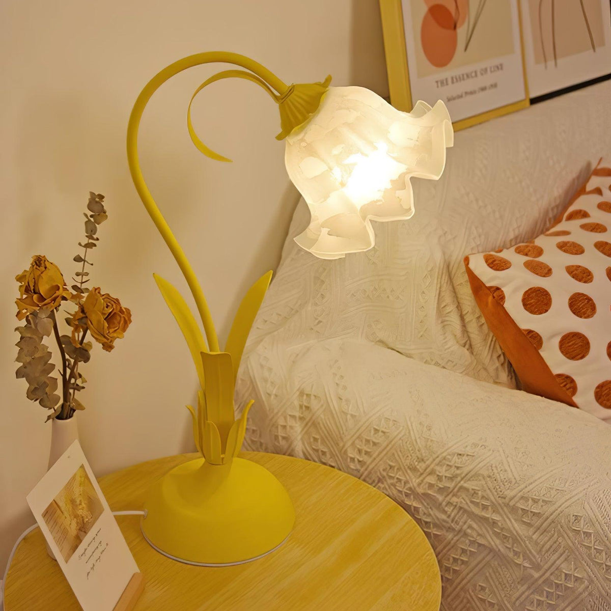 Zorien Lampe de Table en Acrylique à Motif Floral