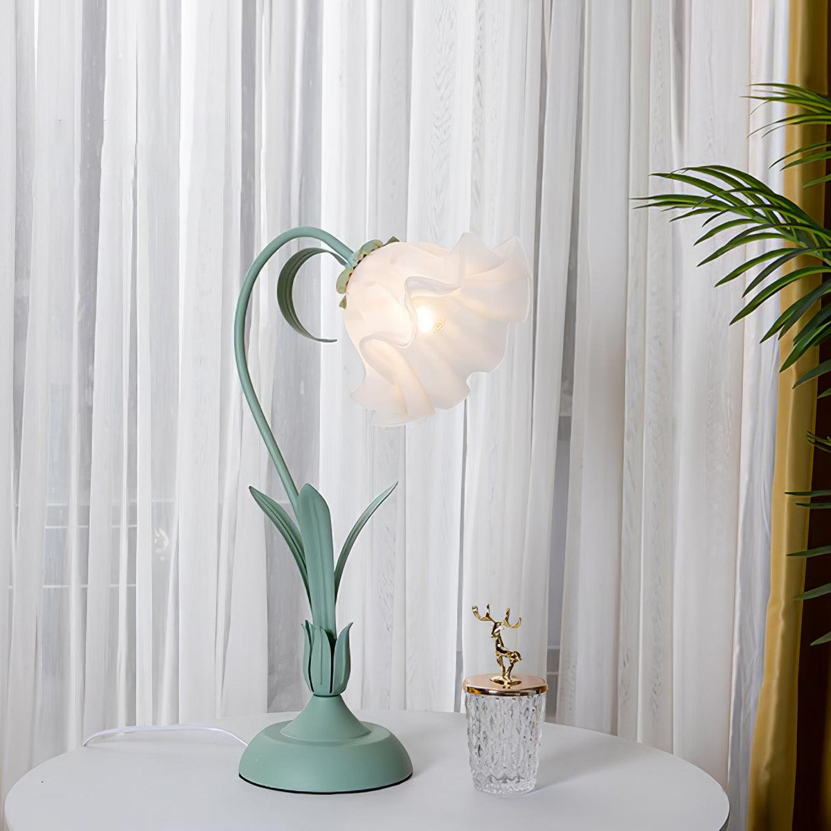Zorien Lampe de Table en Acrylique à Motif Floral