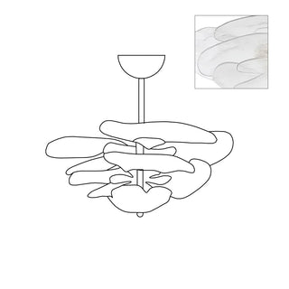 Lotus Lustre Contemporain en Verre à Feuilles Superposées