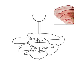 Lotus Lustre Contemporain en Verre à Feuilles Superposées