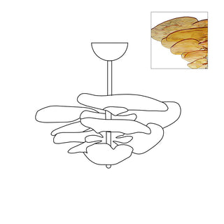 Lotus Lustre Contemporain en Verre à Feuilles Superposées