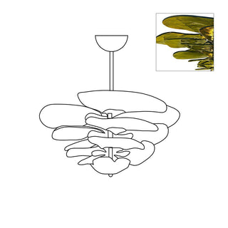 Lotus Lustre Contemporain en Verre à Feuilles Superposées