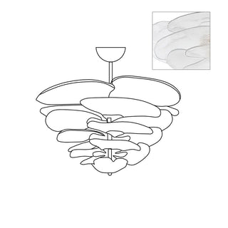 Lotus Lustre Contemporain en Verre à Feuilles Superposées