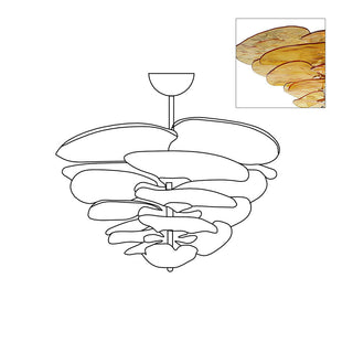 Lotus Lustre Contemporain en Verre à Feuilles Superposées