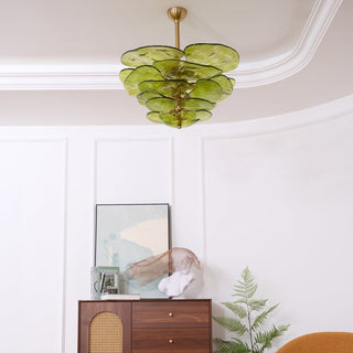 Lotus Lustre Contemporain en Verre à Feuilles Superposées