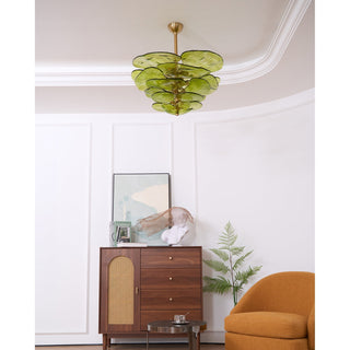 Evvinora Lustre en Métal et Verre à Couches de Feuilles Créativité Individuelle