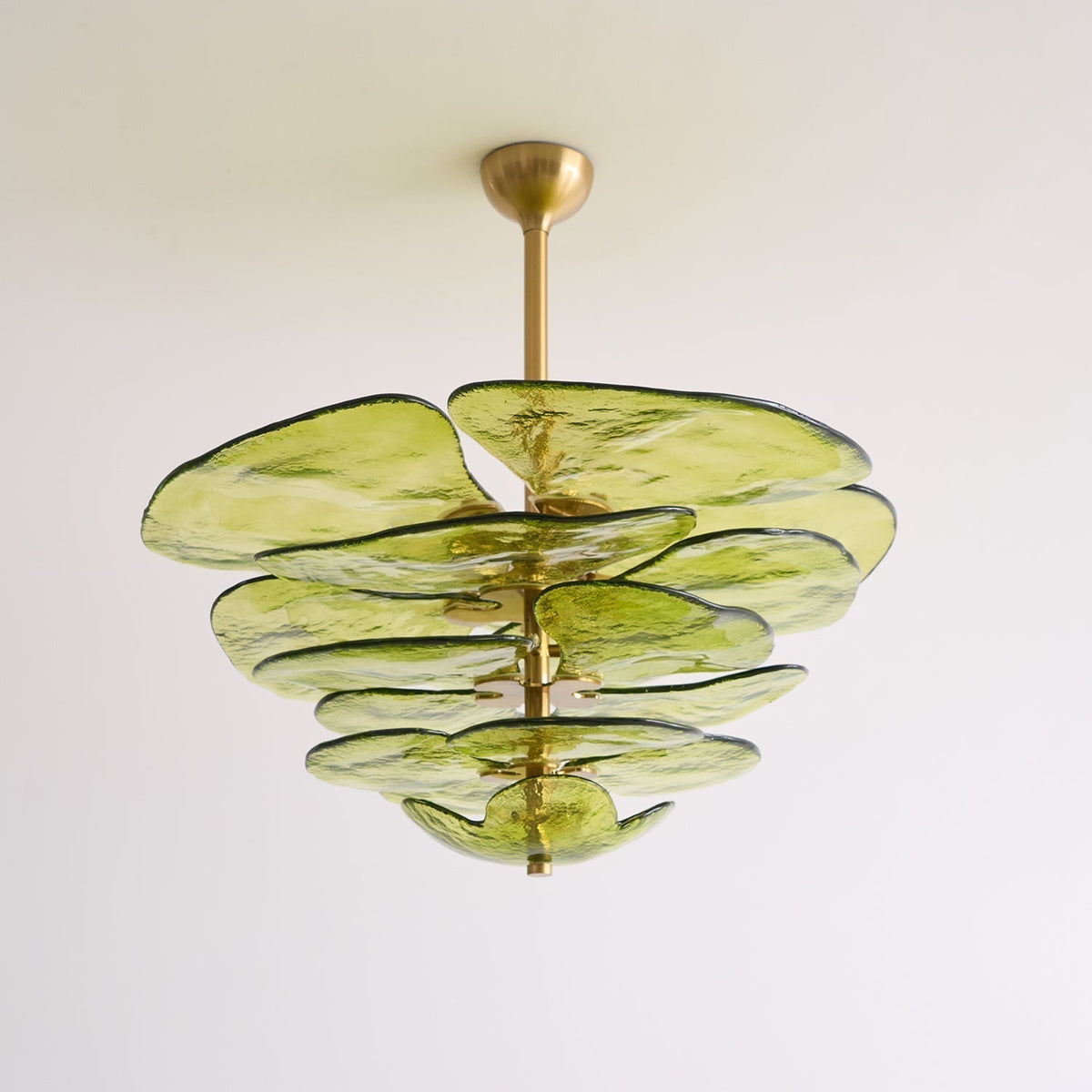 Lotus Lustre Contemporain en Verre à Feuilles Superposées