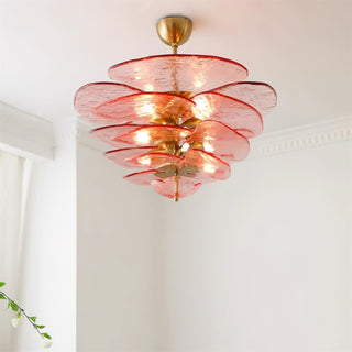 Evvinora Lustre en Métal et Verre à Couches de Feuilles Créativité Individuelle
