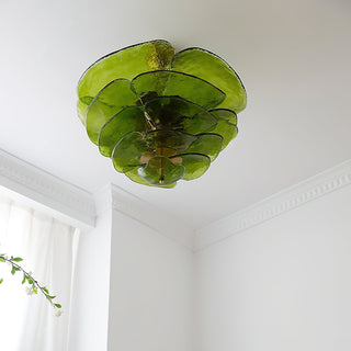 Evvinora Lustre en Métal et Verre à Couches de Feuilles Créativité Individuelle