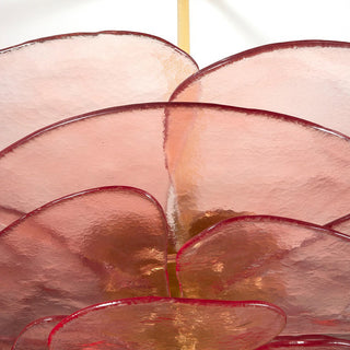 Lotus Lustre Contemporain en Verre à Feuilles Superposées