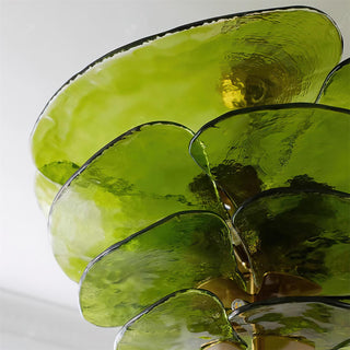 Lotus Lustre Contemporain en Verre à Feuilles Superposées