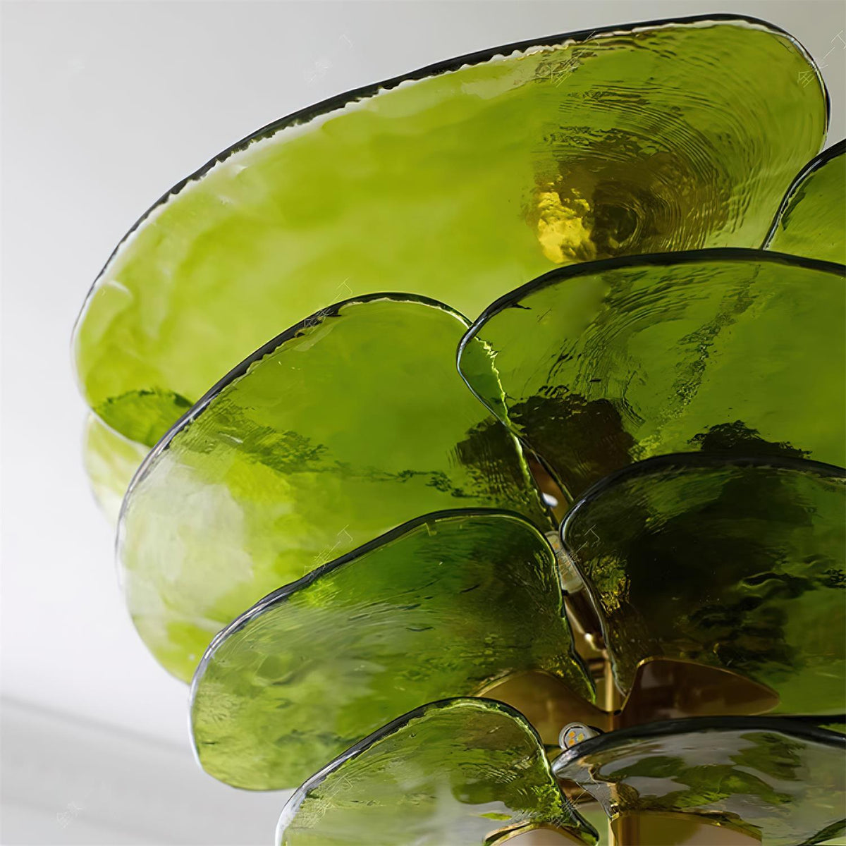 Quinina Lustre en Métal et Verre à Couches de Feuilles Créativité Individuelle