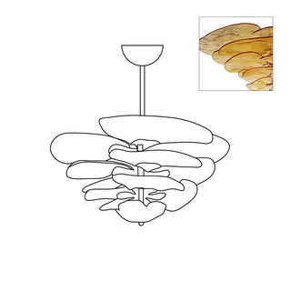 Aurora Lustre Pétale en Verre Murano Doré Luxe-Luire