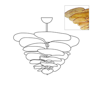 Aurora Lustre Pétale en Verre Murano Doré Luxe-Luire