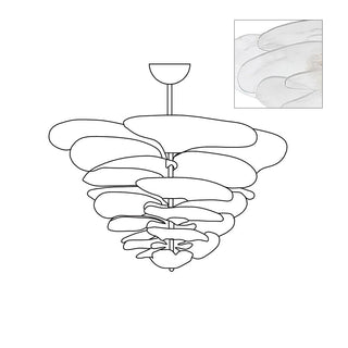Aurora Lustre Pétale en Verre Murano Doré Luxe-Luire