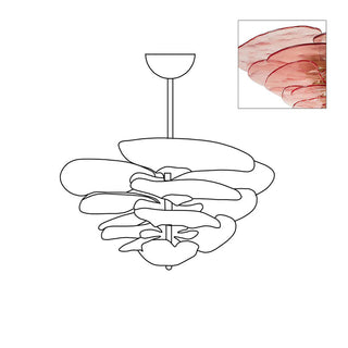 Lotus Lustre Contemporain en Verre à Feuilles Superposées