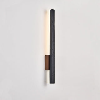 Juna Slim Noir Travertin Applique Murale Linéaire Moderne