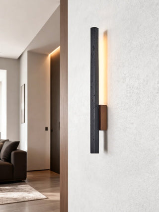 Juna Slim Noir Travertin Applique Murale Linéaire Moderne