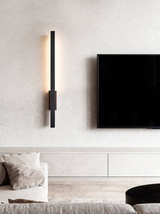 Juna Slim Noir Travertin Applique Murale Linéaire Moderne