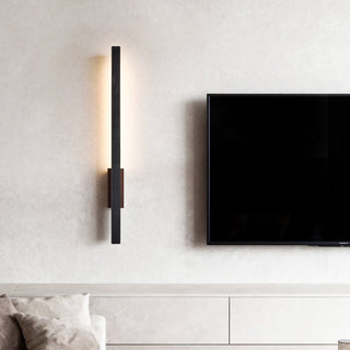 Juna Slim Noir Travertin Applique Murale Linéaire Moderne