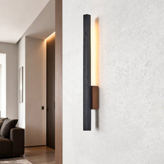 Juna Slim Noir Travertin Applique Murale Linéaire Moderne