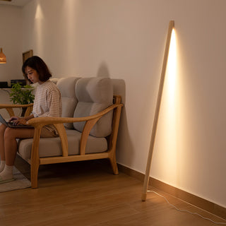 Echo Lampadaire en Bois Moderne Linéaire