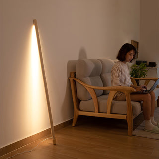 Echo Lampadaire en Bois Moderne Linéaire