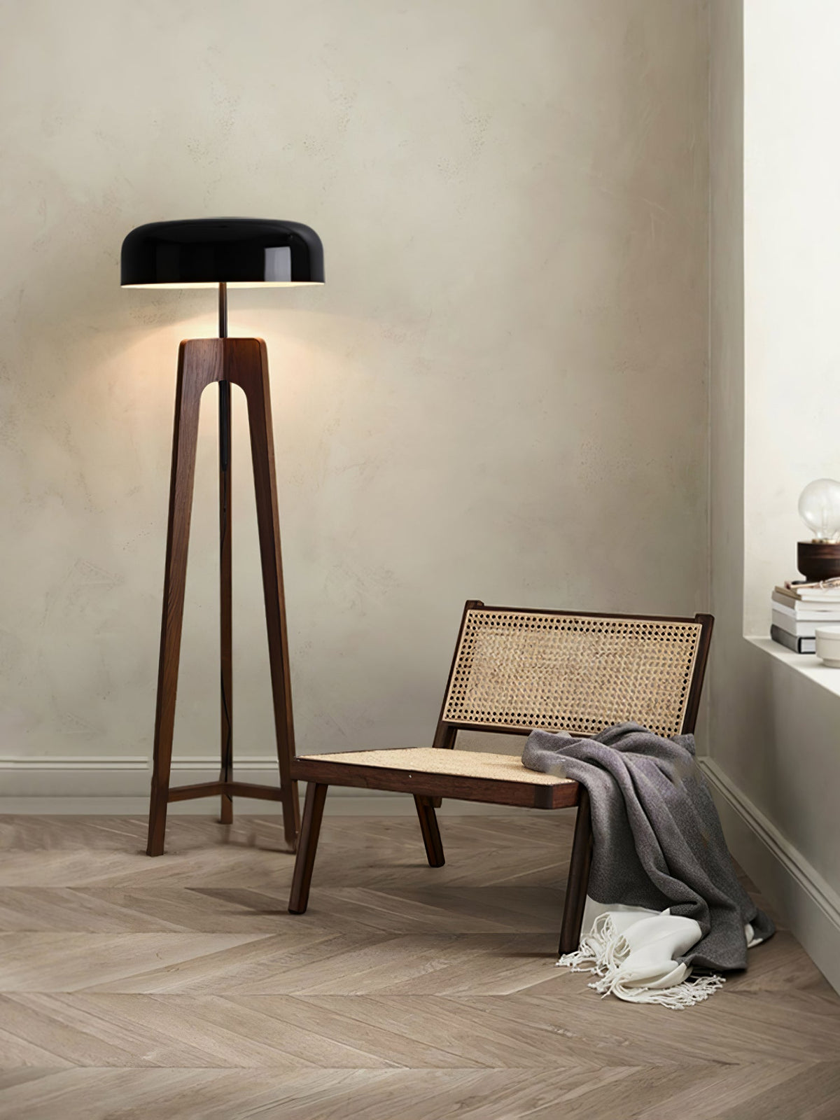 Kovain Lampadaire en Bois Minimaliste