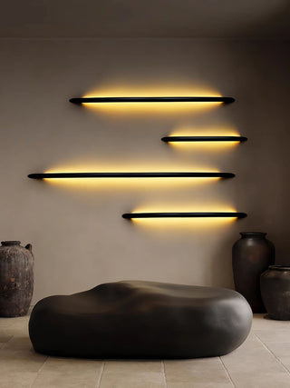 Evvinos Moderne Minimaliste Linéaire Bois Luminaire Mural